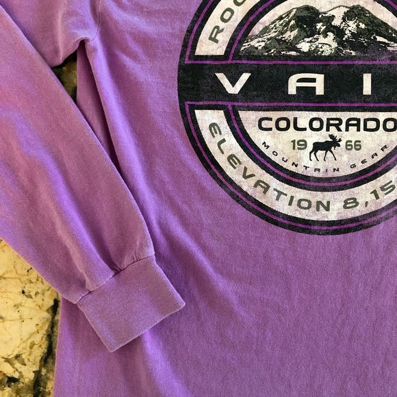 Vail Colorado Long Sleeve Tee Rocky Mountains 1966 Logo T-Shirt - Picture 8 of 9